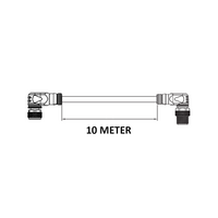 CBO12.4-10.32-CB12.4/P ELCO DOUBLE ENDED PATCH CABLE, 4 PIN M12 F/M ELBOW 10M PUR BLACK 22 AWG