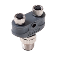 ELCO Y COUPLER SINGLE M12 MALE 4 PINS TO DUAL HEAD - M8 FEMALE 3 PINS