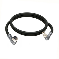 ELCO DOUBLE ENDED PATCH CABLE 3 PIN M12 X M8 F/M ELBOW 1M PUR BLACK 24 AWG