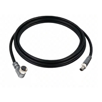 ELCO DOUBLE ENDED PATCH CABLE 3 PIN M12 X M8 F/M ELB/STR 2M PUR BLACK 24 AWG