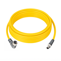 ELCO DOUBLE ENDED PATCH CABLE 3 PIN M12 X M8 F/M ELB/STR 5M PUR YELLOW 24 AWG