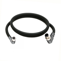 ELCO DOUBLE ENDED PATCH CABLE 3 PIN M8 X M12 F/M ELBOW 1M PUR BLACK 24 AWG