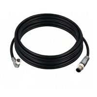 ELCO DOUBLE ENDED PATCH CABLE 3 PIN M8 X M12 F/M ELB/STR 5M PUR BLACK 24 AWG