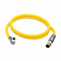 ELCO DOUBLE ENDED PATCH CABLE 3 PIN M8 X M12 F/M ELB/STR 1M PUR YELLOW 24 AWG