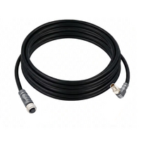 ELCO DOUBLE ENDED PATCH CABLE 3 PIN M12 X M8 F/M STR/ELB 5M PUR BLACK 24 AWG
