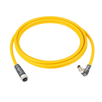 ELCO DOUBLE ENDED PATCH CABLE 3 PIN M12 X M8 F/M STR/ELB 2M PUR YELLOW 24 AWG