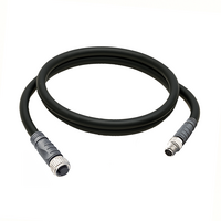 ELCO DOUBLE ENDED PATCH CABLE 3 PIN M12 X M8 F/M STRAIGHT 1M PUR BLACK 24 AWG