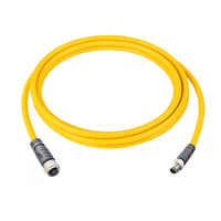 ELCO DOUBLE ENDED PATCH CABLE 3 PIN M12 X M8 F/M STRAIGHT 2M PUR YELLOW 24 AWG