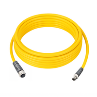 ELCO DOUBLE ENDED PATCH CABLE 3 PIN M12 X M8 F/M STRAIGHT 5M PUR YELLOW 24 AWG
