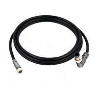 ELCO DOUBLE ENDED PATCH CABLE 3 PIN M8 X M12 F/M STR/ELB 2M PUR BLACK 24 AWG