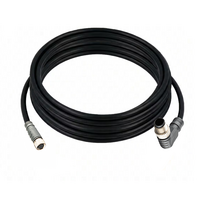 ELCO DOUBLE ENDED PATCH CABLE 3 PIN M8 X M12 F/M STR/ELB 5M PUR BLACK 24 AWG