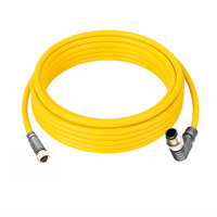 ELCO DOUBLE ENDED PATCH CABLE 3 PIN M8 X M12 F/M STR/ELB 5M PUR YELLOW 24 AWG
