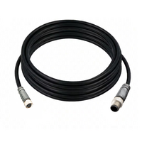 ELCO DOUBLE ENDED PATCH CABLE 3 PIN M8 X M12 F/M STRAIGHT 5M PUR BLACK 24 AWG