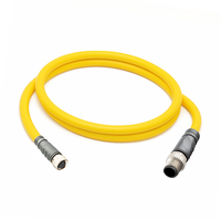 ELCO DOUBLE ENDED PATCH CABLE 3 PIN M8 X M12 F/M STRAIGHT 1M PUR YELLOW 24 AWG