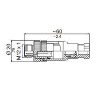 LS12.5-0/C(BU) ELCO M12 FIELD ATTACHABLE SCREW TERMINAL CONNECTORS 5 PIN MALE STRAIGHT