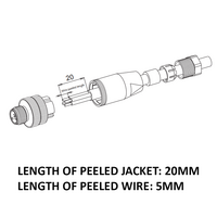 LS12.5-0/C(BU) ELCO M12 FIELD ATTACHABLE SCREW TERMINAL CONNECTORS 5 PIN MALE STRAIGHT