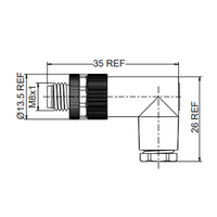 LSB8.3-0/C(GS) ELCO M8 FIELD ATTACHABLE SCREW TERMINAL CONNECTORS 3 PIN MALE ELBOW
