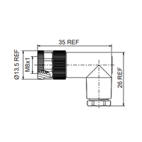 LSBO8.4-0/C(GS) ELCO M8 FIELD ATTACHABLE SCREW TERMINAL CONNECTORS 4 PIN FEMALE ELBOW