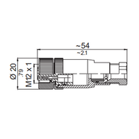 LSO12.4-0/C(BU) ELCO M12 FIELD ATTACHABLE SCREW TERMINAL CONNECTORS 4 PIN FEMALE STRAIGHT
