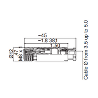 LSO8.4-0/C(BU) ELCO M8 FIELD ATTACHABLE SCREW TERMINAL CONNECTORS 4 PIN FEMALE STRAIGHT