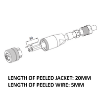 LSO12.4-0/C(BU) ELCO M12 FIELD ATTACHABLE SCREW TERMINAL CONNECTORS 4 PIN FEMALE STRAIGHT