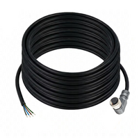 ELCO SINGLE ENDED MICRO CABLE, 4 PIN M12 FEMALE ELBOW PVC BLACK 22 AWG 15M