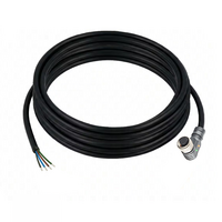 ELCO SINGLE ENDED MICRO CABLE, 4 PIN M12 FEMALE ELBOW PUR BLACK 22 AWG 5M PNP LED