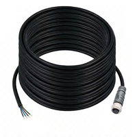 ELCO SINGLE ENDED MICRO CABLE, 4 PIN M12 FEMALE STRAIGHT PVC BLACK 22 AWG 25M