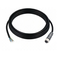 ELCO SINGLE ENDED MICRO CABLE, 4 PIN M12 FEMALE STRAIGHT PVC BLACK 22 AWG 3M