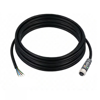 ELCO SINGLE ENDED MICRO CABLE, 4 PIN M12 FEMALE STRAIGHT PUR BLACK 22 AWG 5M PNP LED