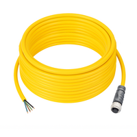 ELCO SINGLE ENDED MICRO CABLE, 4 PIN M12 FEMALE STRAIGHT PVC YELLOW 22 AWG 10M