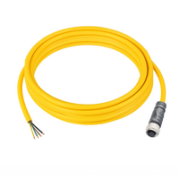 ELCO SINGLE ENDED MICRO CABLE, 4 PIN M12 FEMALE STRAIGHT PVC YELLOW 22 AWG 3M