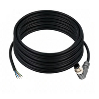 ELCO SINGLE ENDED MICRO CABLE, 4 PIN M12 MALE ELBOW PVC BLACK 22 AWG 10M