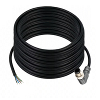 ELCO SINGLE ENDED MICRO CABLE, 4 PIN M12 MALE ELBOW PVC BLACK 22 AWG 20M