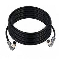 ELCO DOUBLE ENDED PATCH CABLE, 4 PIN M12 F/M ELBOW 10M PUR BLACK 22 AWG
