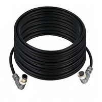 ELCO DOUBLE ENDED PATCH CABLE, 4 PIN M12 F/M ELBOW 20M PUR BLACK 22 AWG