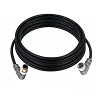 ELCO DOUBLE ENDED PATCH CABLE, 4 PIN M12 F/M ELBOW 5M PUR BLACK 22 AWG