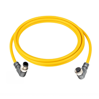 ELCO DOUBLE ENDED PATCH CABLE, 4 PIN M12 F/M ELBOW 2M PUR YELLOW 22 AWG