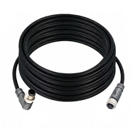 ELCO DOUBLE ENDED PATCH CABLE, 4 PIN M12 F/M STR/ELB 10M PUR BLACK 22 AWG
