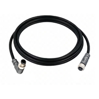 ELCO DOUBLE ENDED PATCH CABLE, 4 PIN M12 F/M STR/ELB 2M PUR BLACK 22 AWG