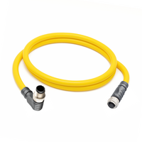 ELCO DOUBLE ENDED PATCH CABLE, 4 PIN M12 F/M STR/ELB 1M PUR YELLOW 22 AWG