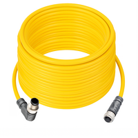 ELCO DOUBLE ENDED PATCH CABLE, 4 PIN M12 F/M STR/ELB 20M PUR YELLOW 22 AWG