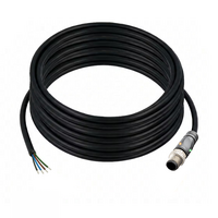 ELCO SINGLE ENDED MICRO CABLE, 4 PIN M12 MALE STRAIGHT PUR BLACK 22 AWG 10M PNP LED