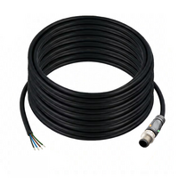 ELCO SINGLE ENDED MICRO CABLE, 4 PIN M12 MALE STRAIGHT PUR BLACK 22 AWG 15M PNP LED