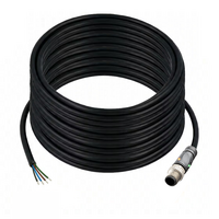 ELCO SINGLE ENDED MICRO CABLE, 4 PIN M12 MALE STRAIGHT PUR BLACK 22 AWG 20M PNP LED