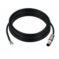 ELCO SINGLE ENDED MICRO CABLE, 4 PIN M12 MALE STRAIGHT PVC BLACK 22 AWG 5M