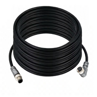 ELCO DOUBLE ENDED PATCH CABLE, 4 PIN M12 F/M ELB/STR 20M PUR BLACK 22 AWG