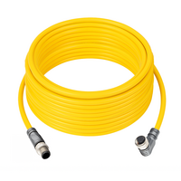 ELCO DOUBLE ENDED PATCH CABLE, 4 PIN M12 F/M ELB/STR 10M PUR YELLOW 22 AWG