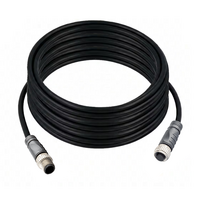 ELCO DOUBLE ENDED PATCH CABLE, 4 PIN M12 F/M STRAIGHT 10M PUR BLACK 22 AWG