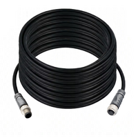 ELCO DOUBLE ENDED PATCH CABLE, 4 PIN M12 F/M STRAIGHT 20M PUR BLACK 22 AWG